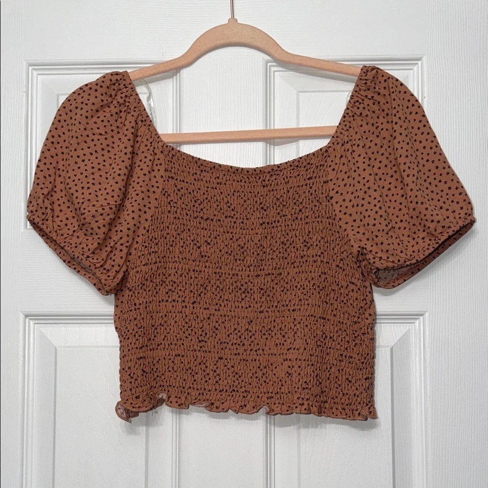La Hearts Brown Floral Print Crop Top - Picture 4 of 4